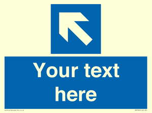 Custom Directional signage blue left arrow 